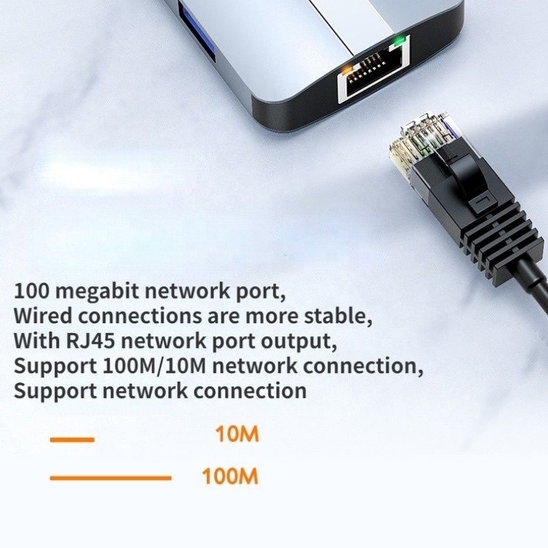 USB Type C Hub Multiport Dock Station dengan Fungsi Jaringan Pengisian Transfer Video