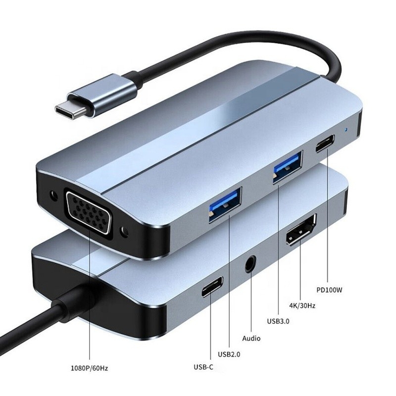 11 In 1 USB-C Hub Tipe-C Ke HDMI USB3.0 USB2.0 SD TF Adapter Hub dengan Card Reader