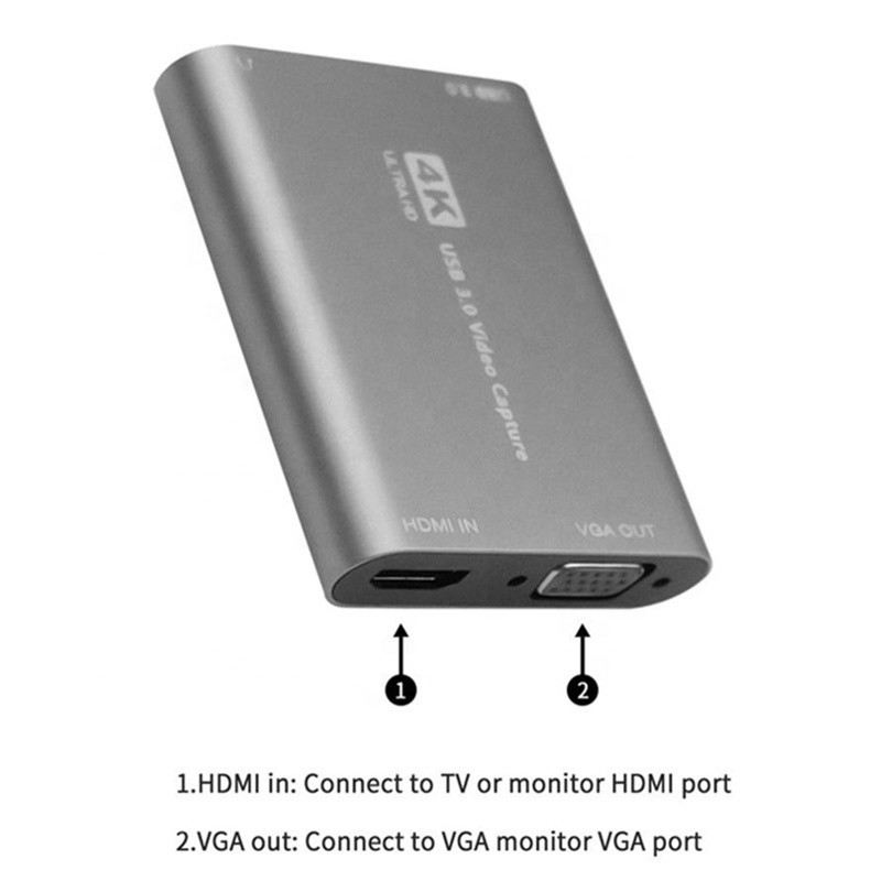 USB 3.0 HDMI Video Capture DVR Card Box Dengan Mic VGA Loop Out Untuk Kamera Komputer Xbox