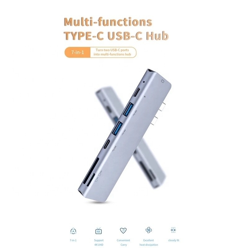 USB C Tipe C 4K 30Hz HDMI USB 3.0 TF SD Adapter Hub Docking Station untuk Macbook Pro