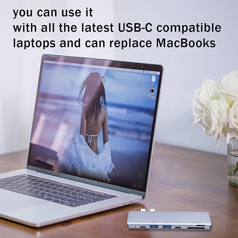 USB C Tipe C 4K 30Hz HDMI USB 3.0 TF SD Adapter Hub Docking Station untuk Macbook Pro