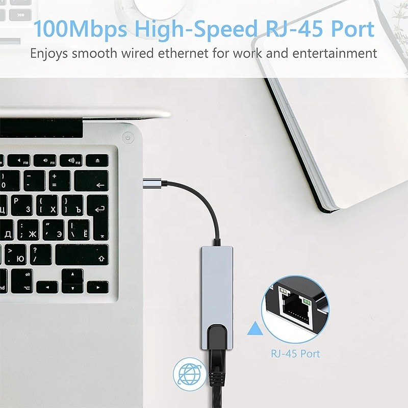 Grey USB C PD Docking Station untuk Laptop Fungsi Pengisian Data Transfer Video Output