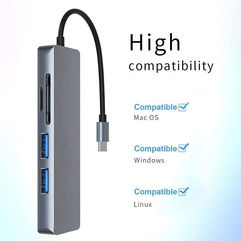 11 In 1 USB-C Hub Tipe-C Ke HDMI USB3.0 USB2.0 SD TF Adapter Hub dengan Card Reader