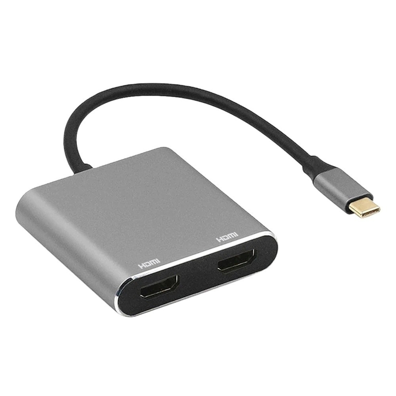 4-In-1 Docking Station dengan 2 Dual 4K HDMI Port dan USB-C Type-C ke Dual HDMI Adapter