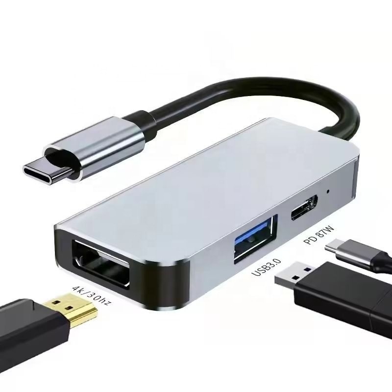 USB 3.1/USB Type-C Hub Adapter Docking Station dengan 4K HDMI USB3.0 USB 3.0 Type C PD