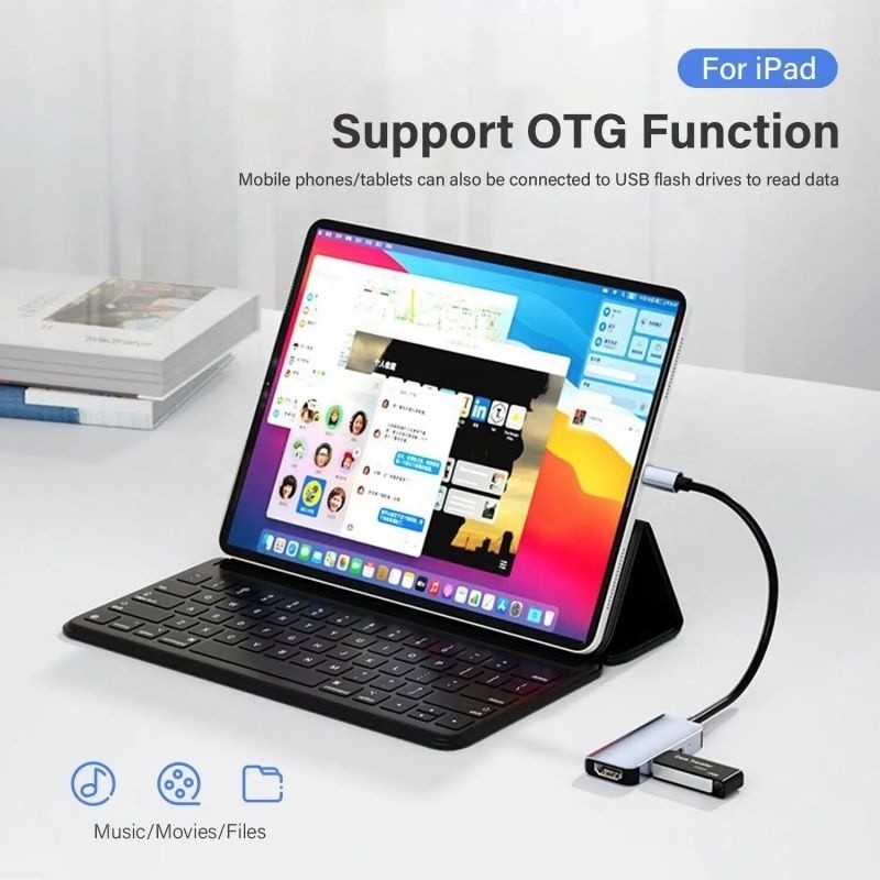 USB 3.1/USB Type-C Hub Adapter Docking Station dengan 4K HDMI USB3.0 USB 3.0 Type C PD