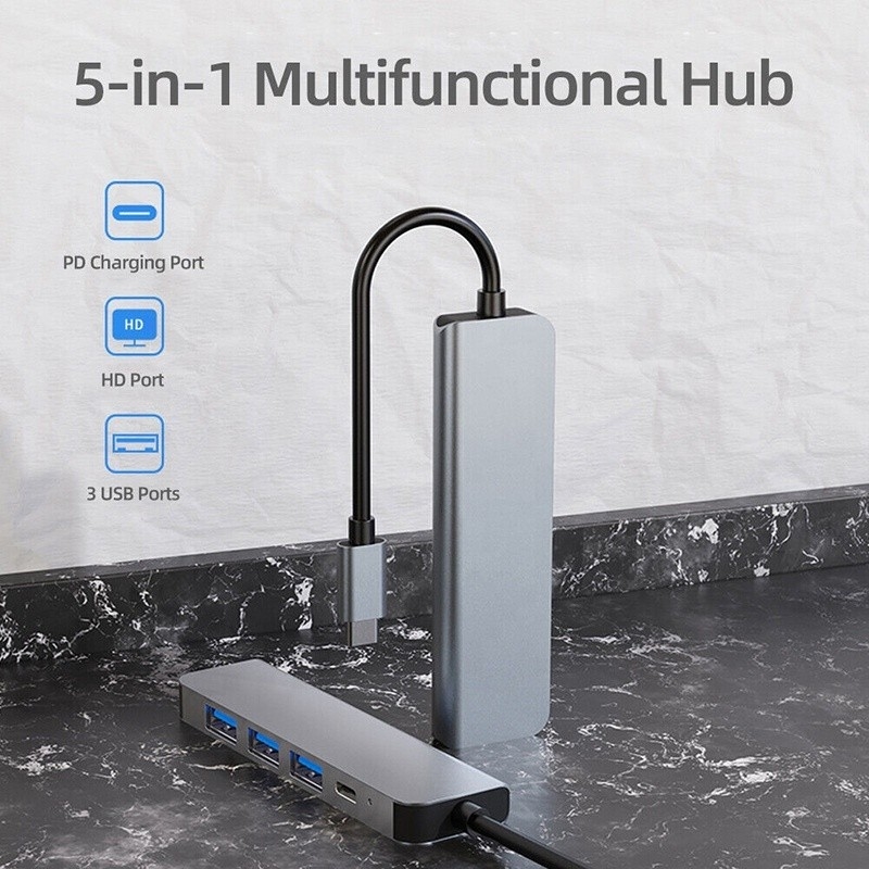 Disesuaikan 6-In-1 USB C Type-C Hub Ke 4K HDMI dan USB 3.0 untuk Macbook OEM / ODM