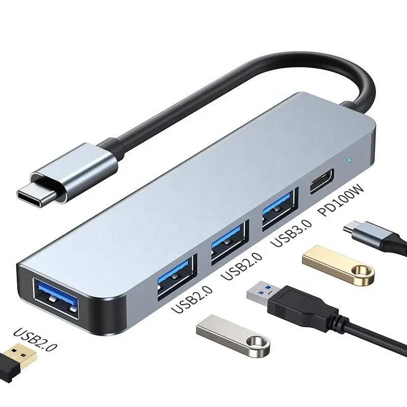 9-In-1 USB C Type C Adapter Hub dengan 100W PD Charging dan USB3.0 3*USB2.0 Output