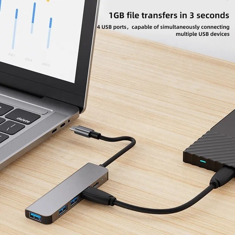 9-In-1 USB C Type C Adapter Hub dengan 100W PD Charging dan USB3.0 3*USB2.0 Output