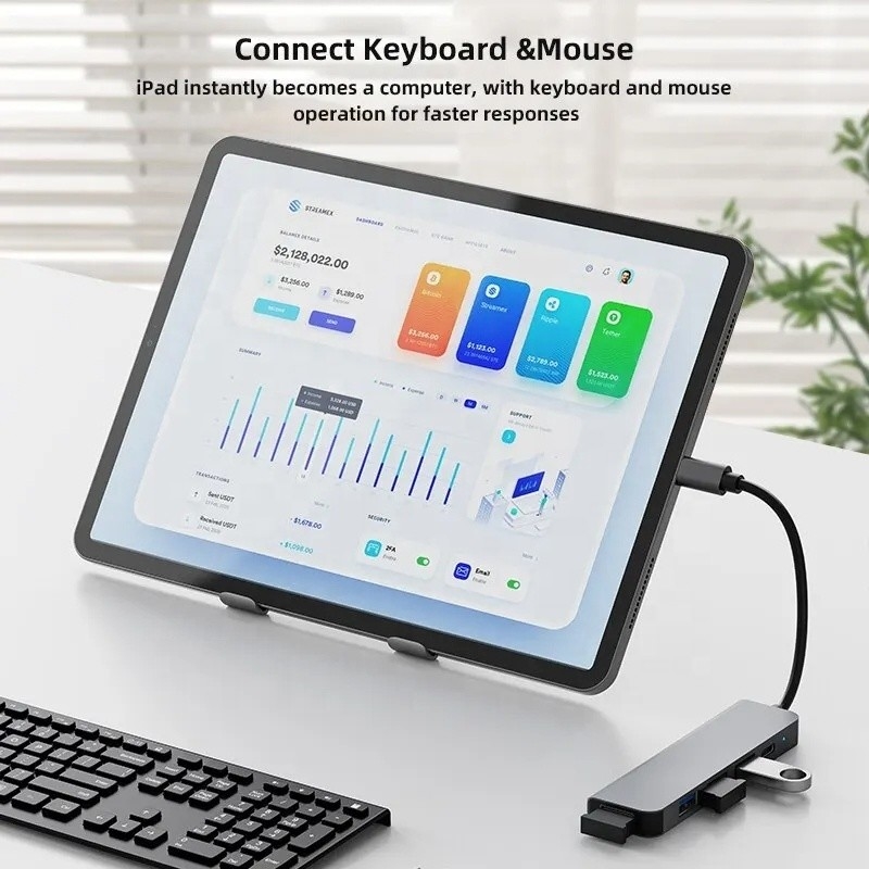 9-In-1 USB C Type C Adapter Hub dengan 100W PD Charging dan USB3.0 3*USB2.0 Output