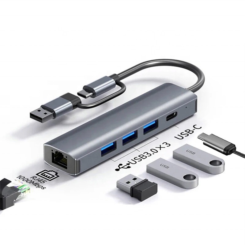 Adaptor Multiport 12-in-1 USB C Hub Docking Station Dengan USB 3.1 Antarmuka Dan RJ45 Gigabit Ethernet