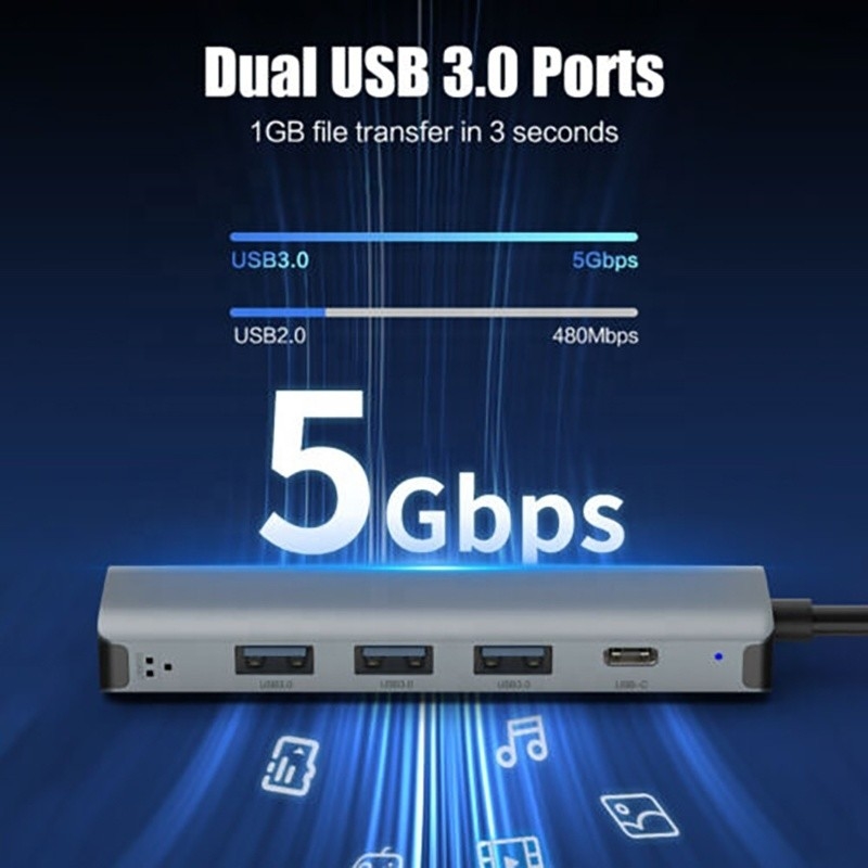 Adaptor Multiport 12-in-1 USB C Hub Docking Station Dengan USB 3.1 Antarmuka Dan RJ45 Gigabit Ethernet