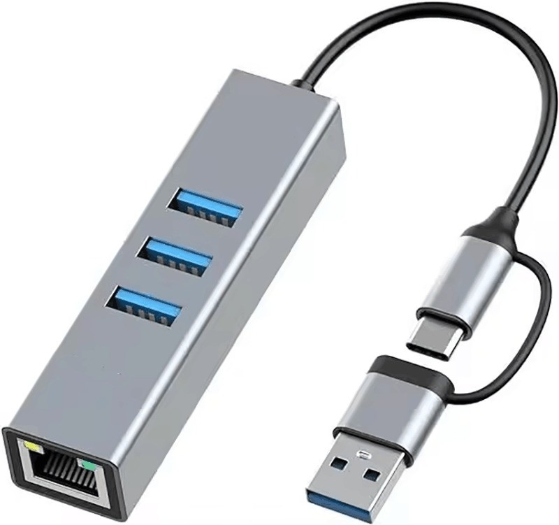 Adaptor USB Tipe-C ke Ethernet dengan 14 port USB 1000 Mbit/s Gigabit RJ45 LAN Hub