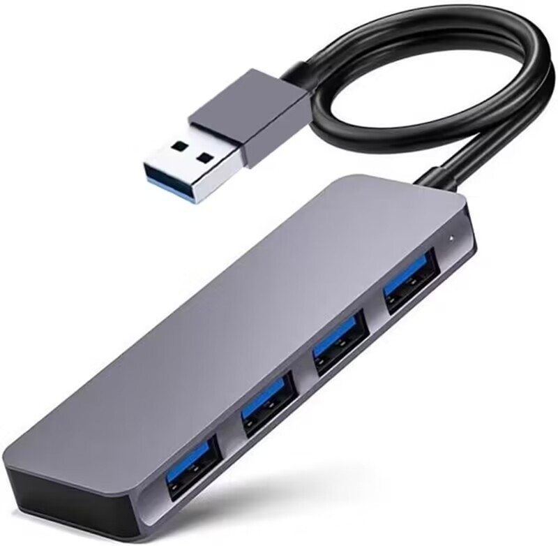 Kecepatan tinggi 4 Port USB 3.0 HUB 5Gbps USB C Portable Dengan Power Adapter untuk PC Mac Laptop