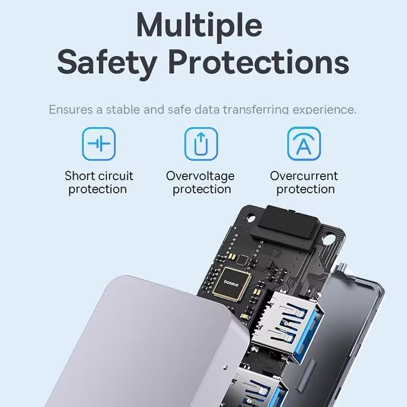 Kecepatan tinggi 4 Port USB 3.0 HUB 5Gbps USB C Portable Dengan Power Adapter untuk PC Mac Laptop