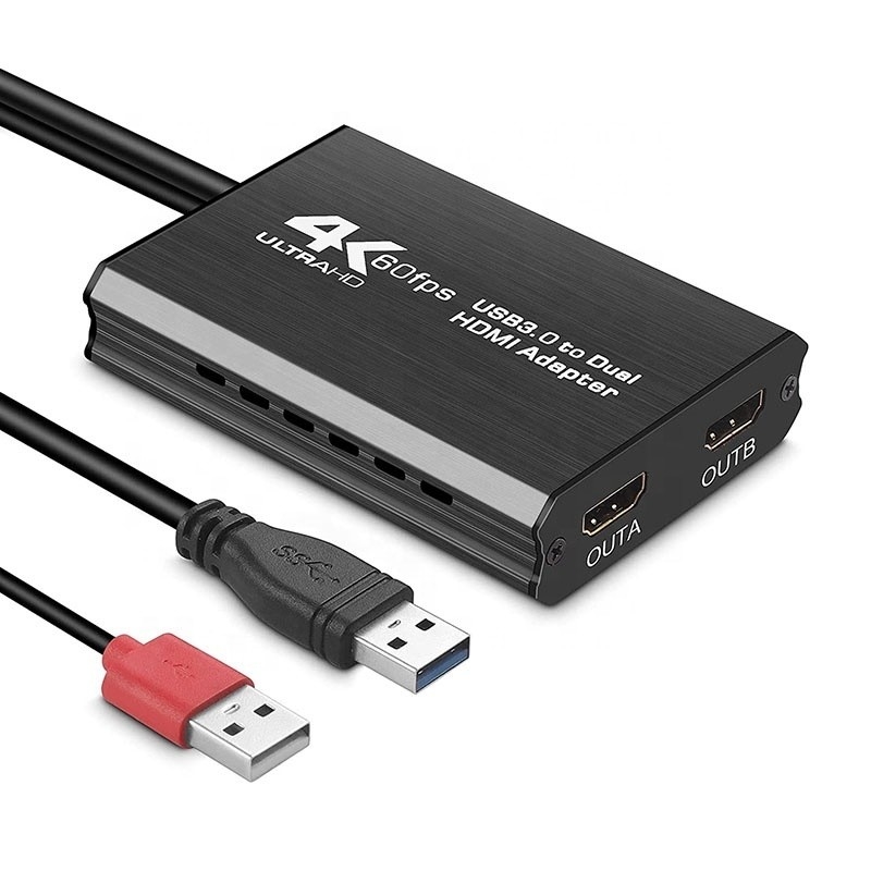 Non-Shielded USB 3.0 Dual HDMI x2 Output Audio Converter Converter untuk Laptop Monitor