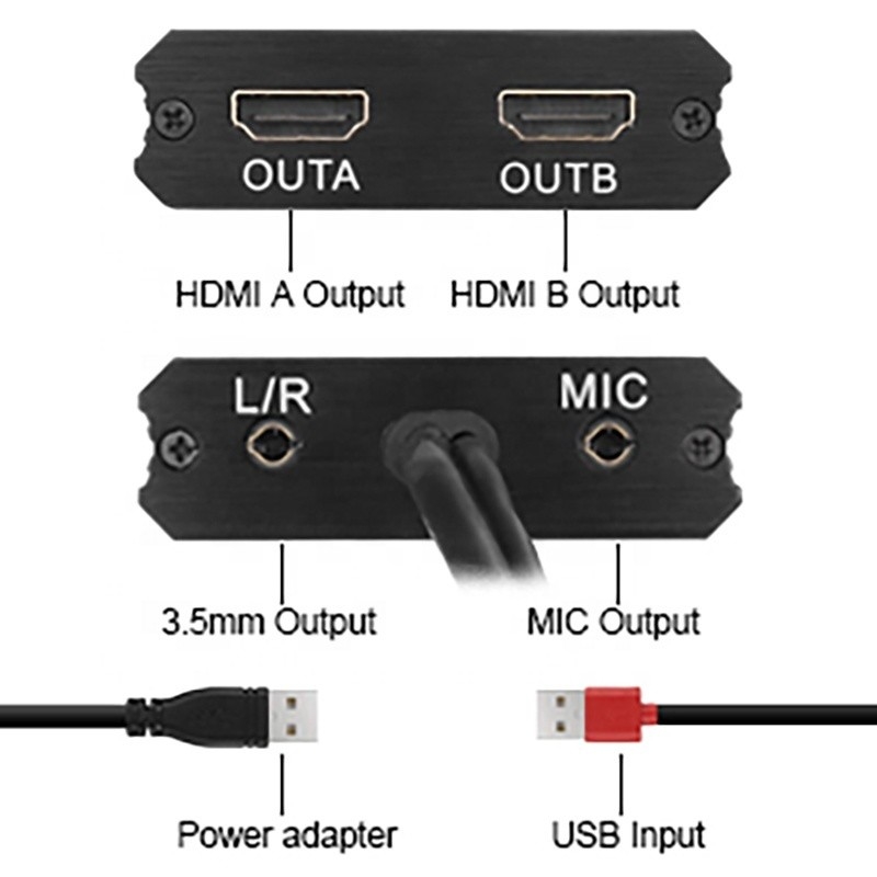 Non-Shielded USB 3.0 Dual HDMI x2 Output Audio Converter Converter untuk Laptop Monitor