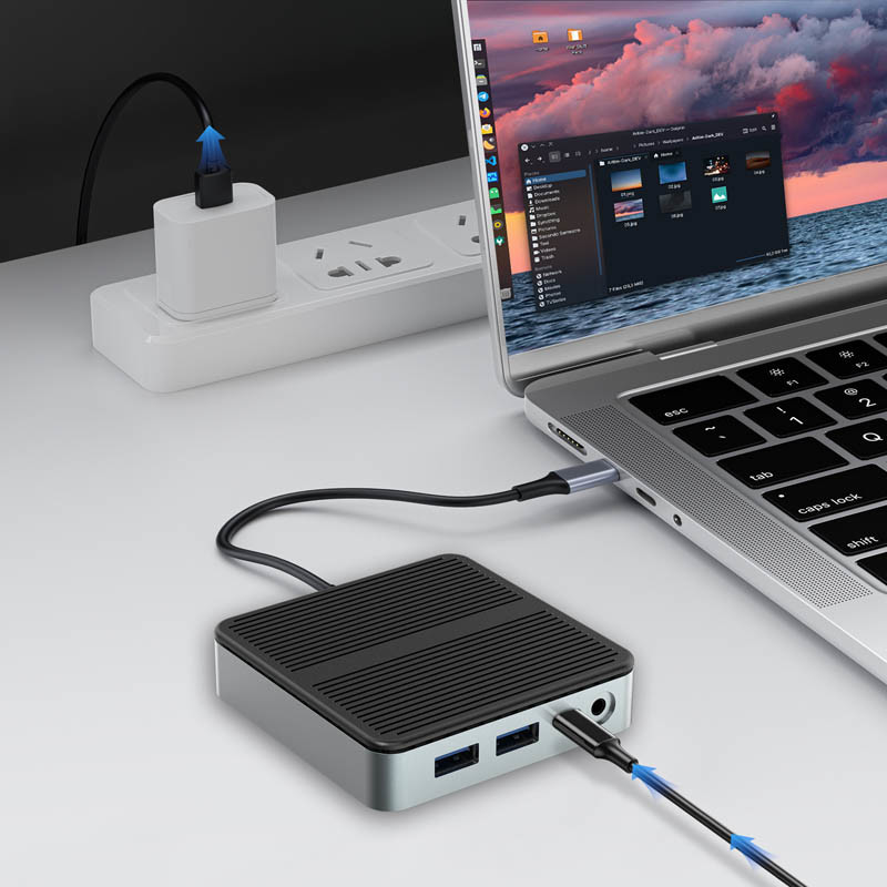 9 In 1 Fast Speed Data Transfer USB 3.0 Port Hub Tipe C Port Untuk Adaptor HDMI