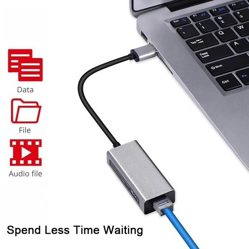 2500Mbps Super Speed 2.5G USB 3.0 Network Card Adapter dengan 2.5G Gigabit Ethernet