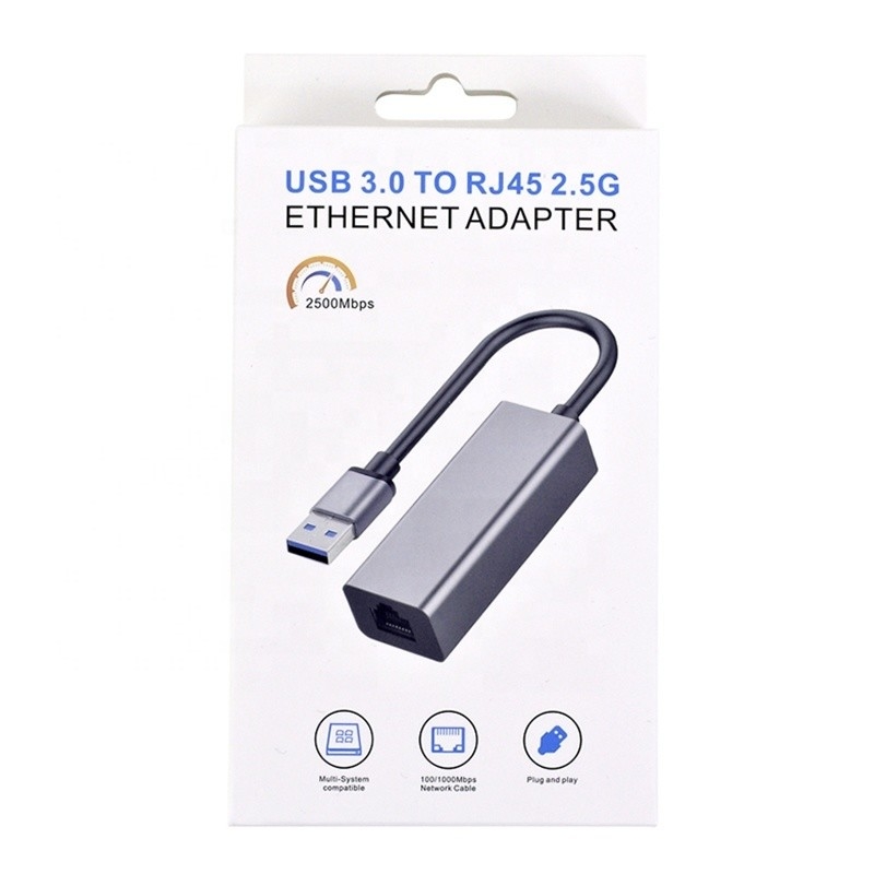 2500Mbps Super Speed 2.5G USB 3.0 Network Card Adapter dengan 2.5G Gigabit Ethernet