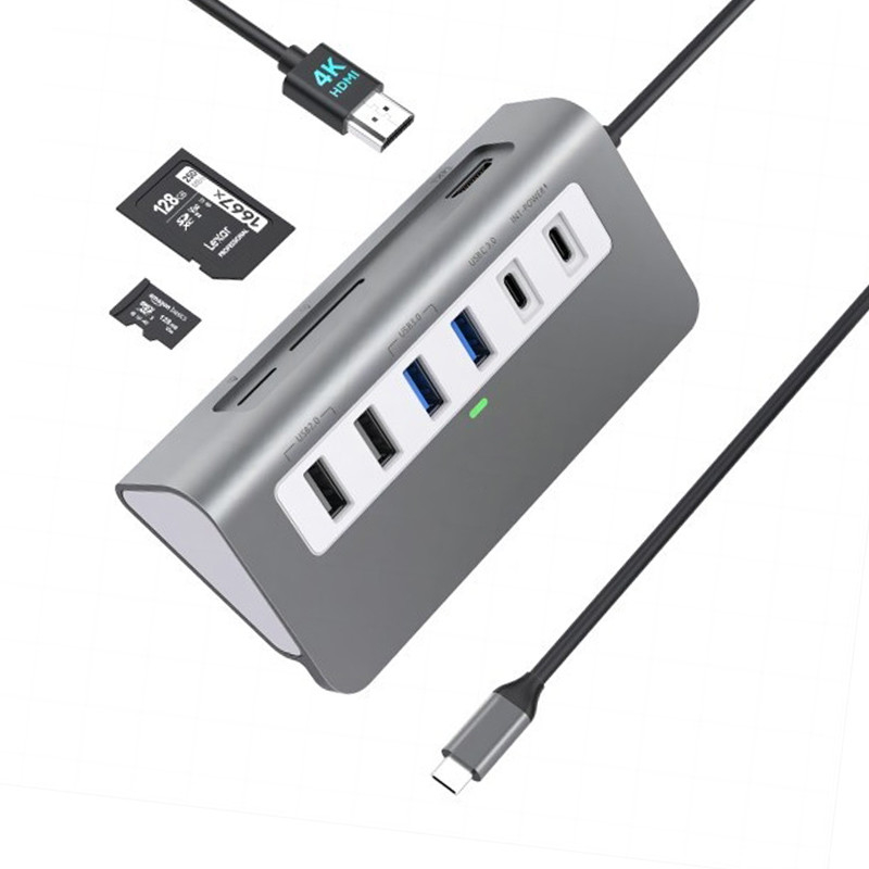 USB 3.1 Antarmuka 4-In-1 Tipe C Hub Adaptor Multiple Untuk Transfer Data Kecepatan