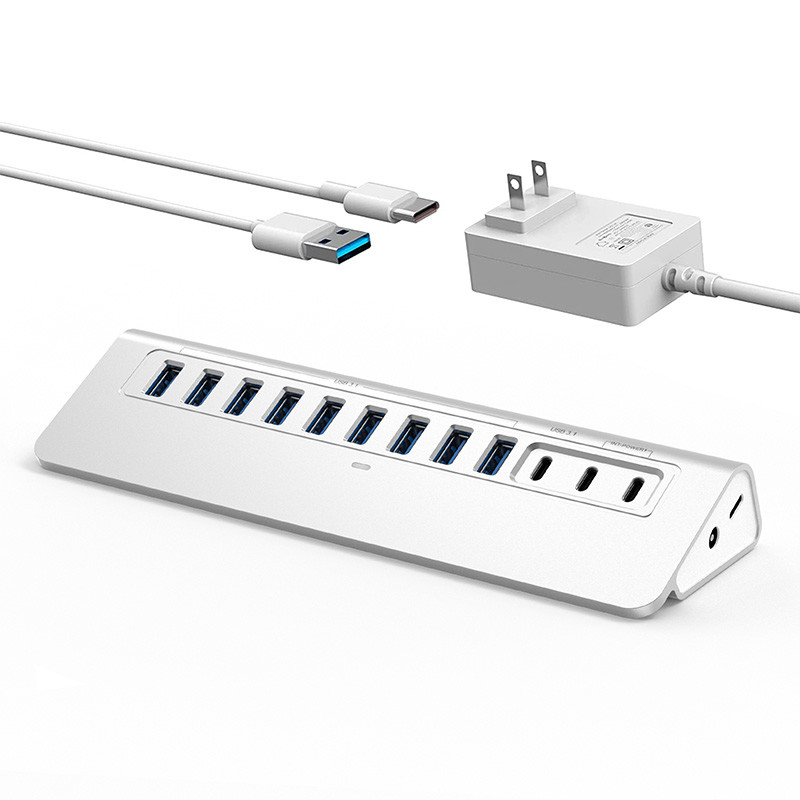 Hub USB Tipe-C dengan Port Tipe C dan Bahan Alloy Aluminium