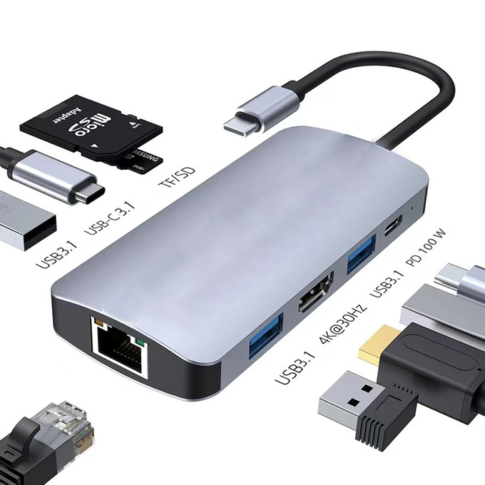 13 In 1 USB C Hub Docking Station Dual Display Triple Display dengan Audio