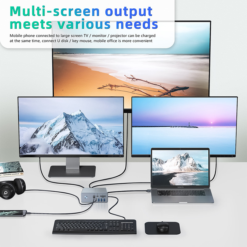 Dukungan Multi-Display USB-C Docking Station dan Displaylink IC Revolusi Efisiensi Kerja Anda dengan Port HDMI 8K