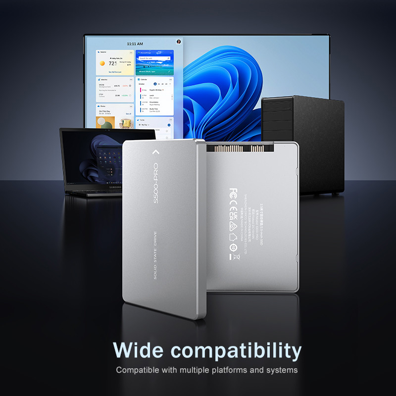 Hingga 4TB SSD ketahanan kejut 350G Pada 0.5ms 0°C hingga 55°C ketahanan kejut