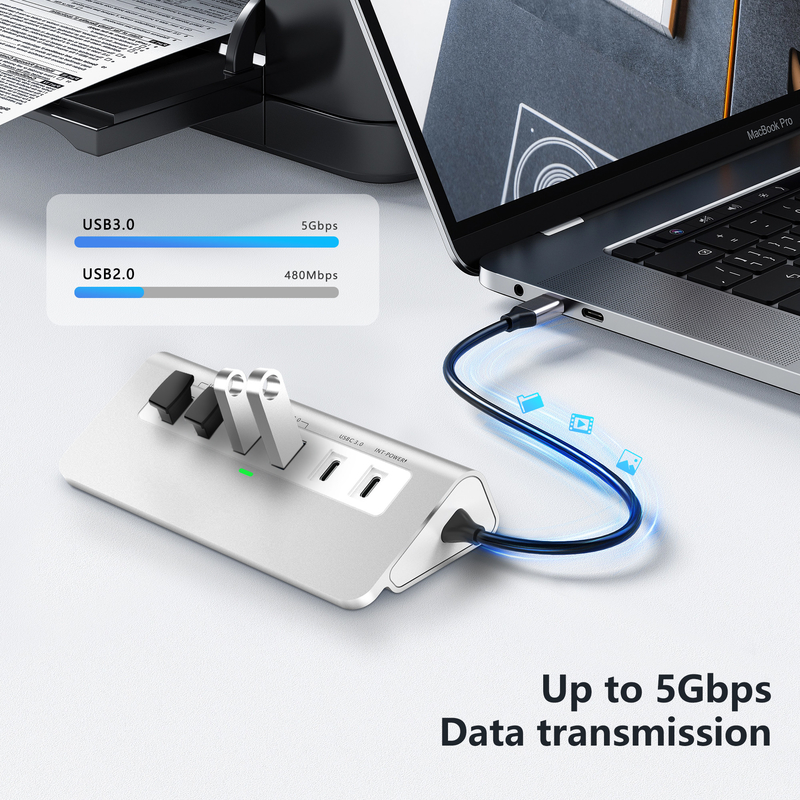 Fitur Tambahan 9 dalam 1 USB-C Docking Station dengan Manual Pengguna dan Desain Kompak Termasuk