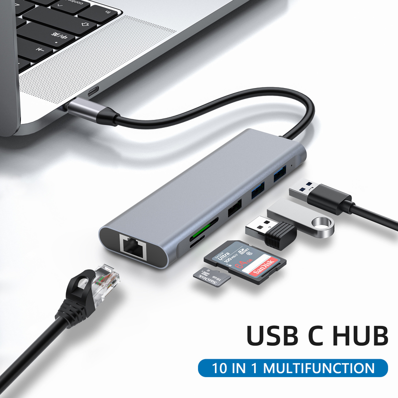 Type C USB Multi Port Hub Adaptor USB Type-C Dengan Port USB 3.0 Dan RU6A-H2