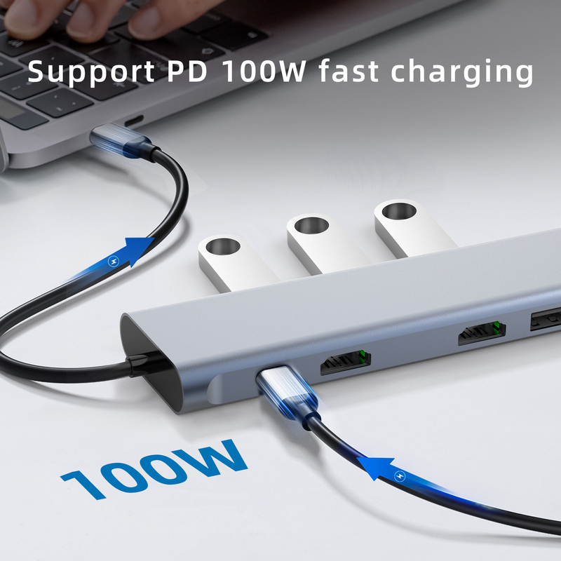 Type C USB Multi Port Hub Adaptor USB Type-C Dengan Port USB 3.0 Dan RU6A-H2