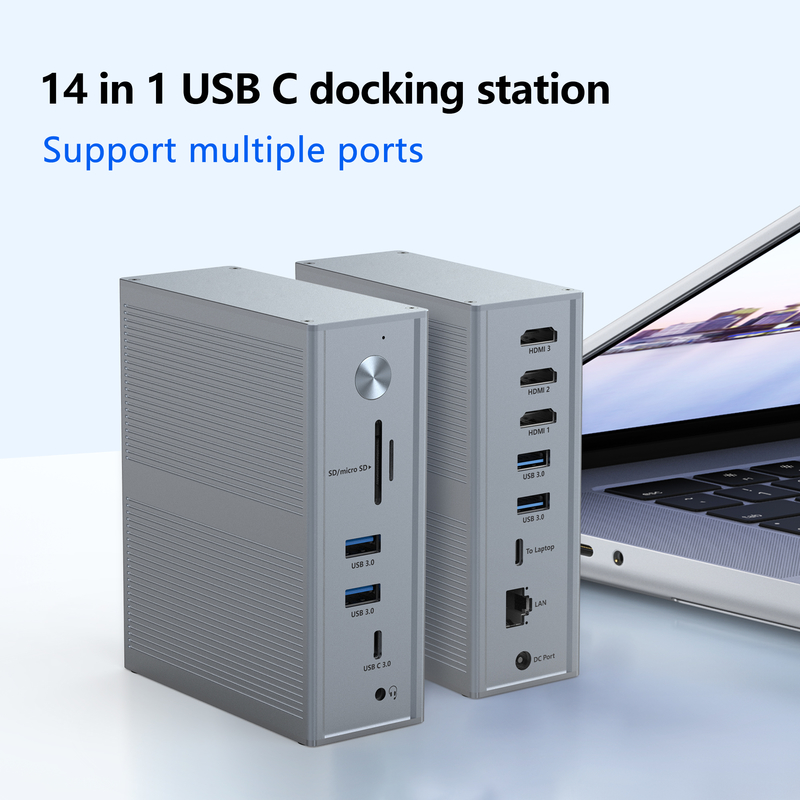 Subosen Power Supply USB-C PD 100W USB-C Docking Station untuk kompatibilitas perangkat yang cepat dan lancar