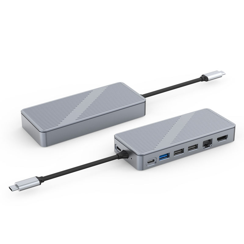USB-C Docking Station USB 3.0 1G Ethernet 4K HDMI untuk perangkat USB C Kompatibilitas