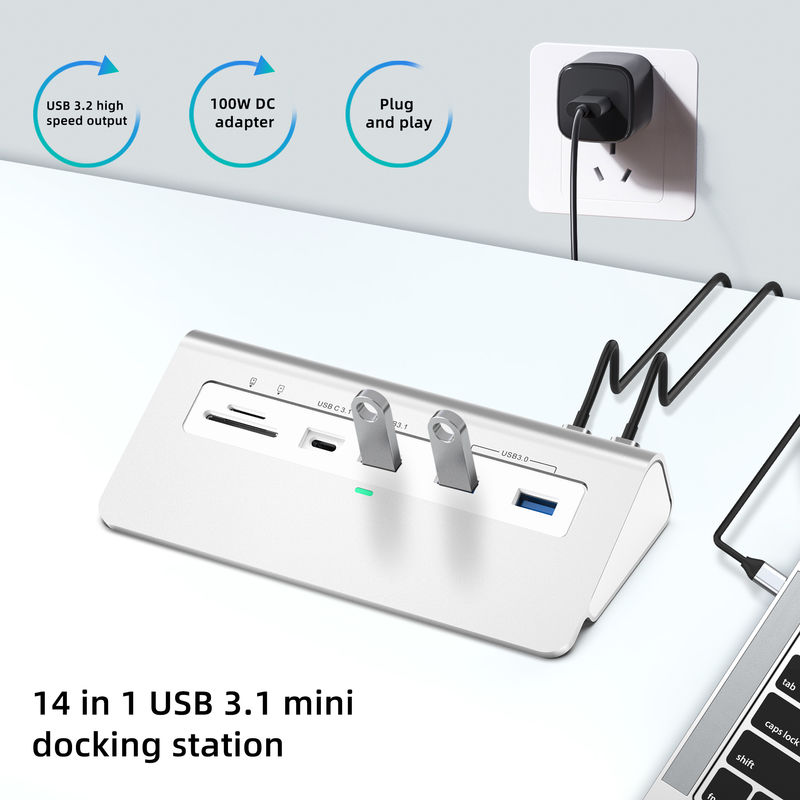 Subosen Manufacture 14 In 1 Type-c USB C 1G Inthernet 4K HDMI Desk Docking Station