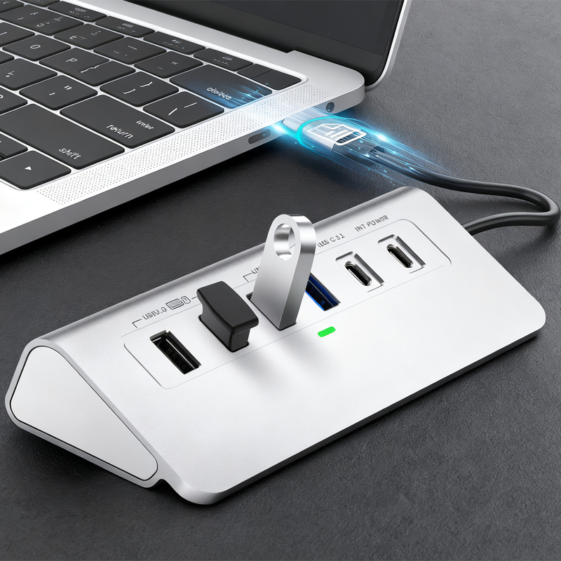 4K HDMI Output High-Resolution USB C Hub dengan 4K HDMI Output untuk High-Resolution Display dan Video Streaming