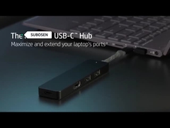 USB C 6 In 1 Multiport Adapter Untuk HDMI Splitter USB-A 3.1 Type-C Data Port 100W PD SD Card Reader